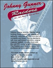 Johnny Gunner & The Raiders flyer
